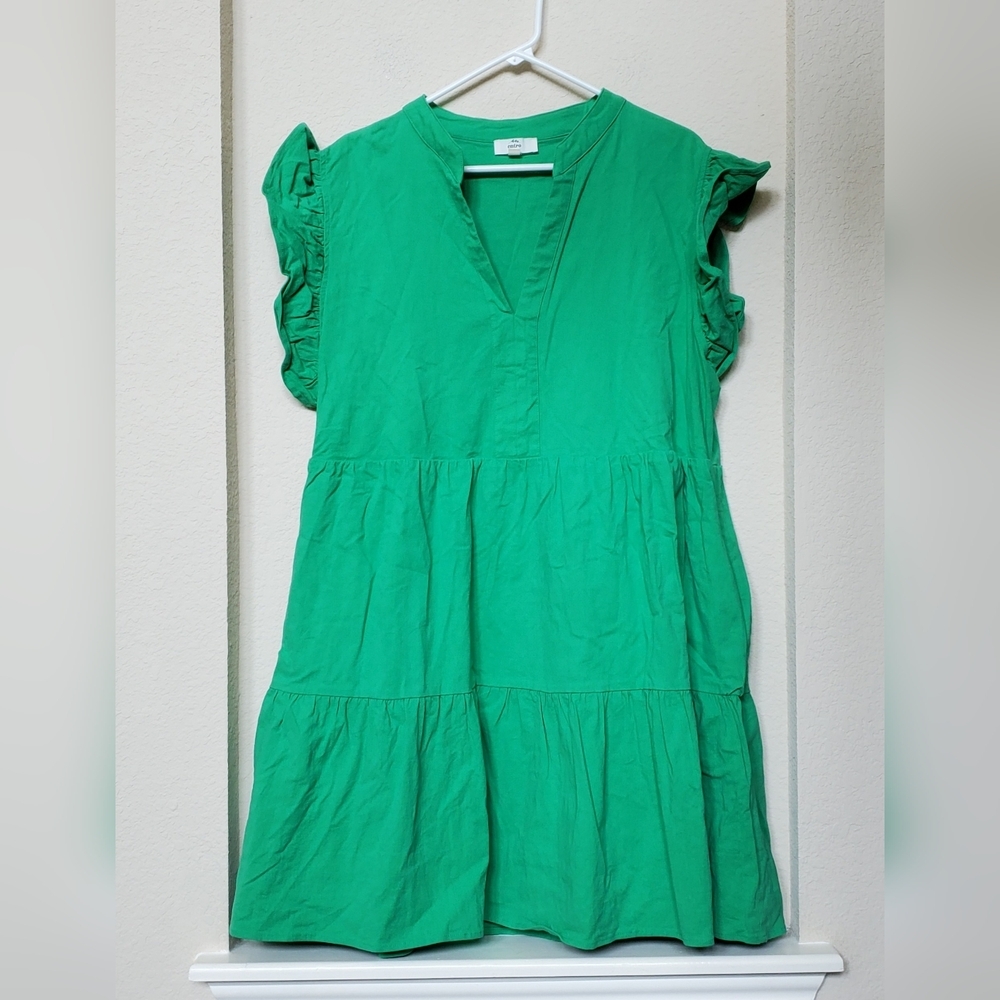 Entro Vibrant Two Tired Ruffle Sleeve Cottagecore Dress.  Size 2x